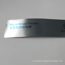 Logotipo de plata de encargo del metal de la hoja de aluminio de la etiqueta engomada